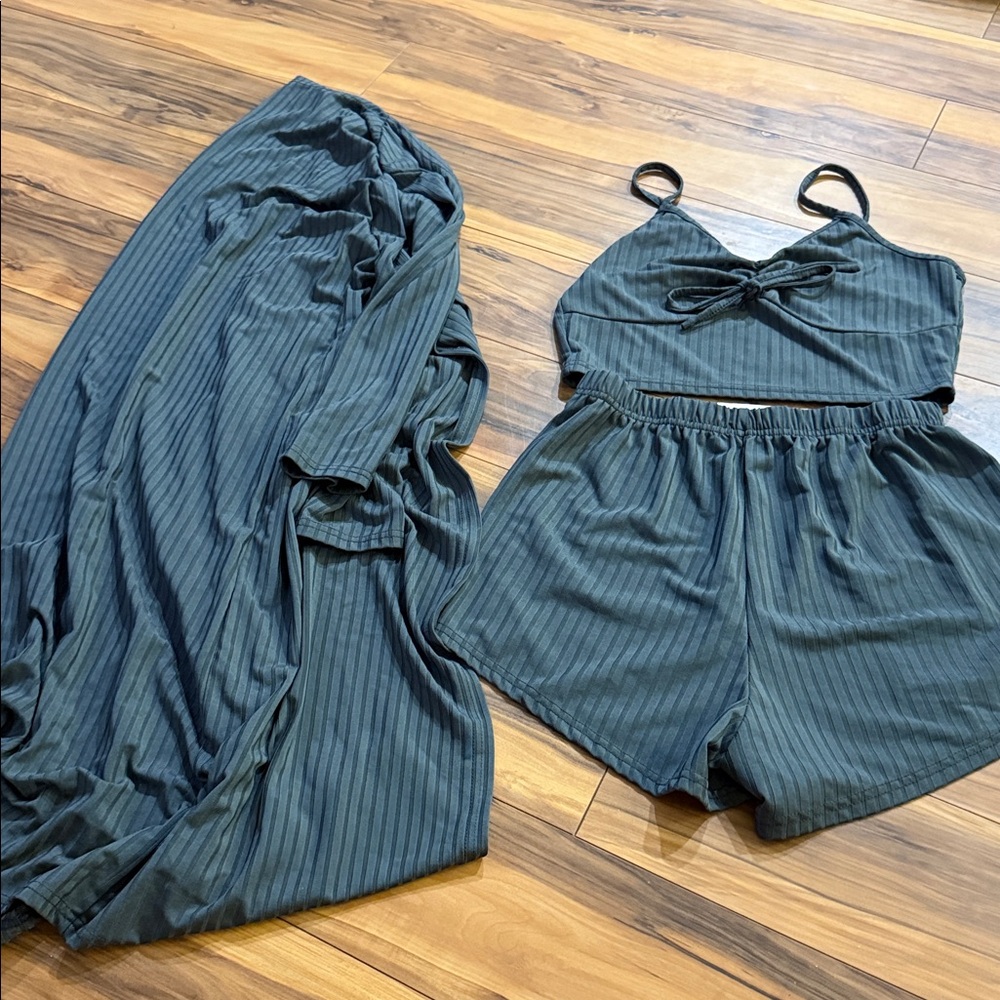Striped Gray Loungewear Set